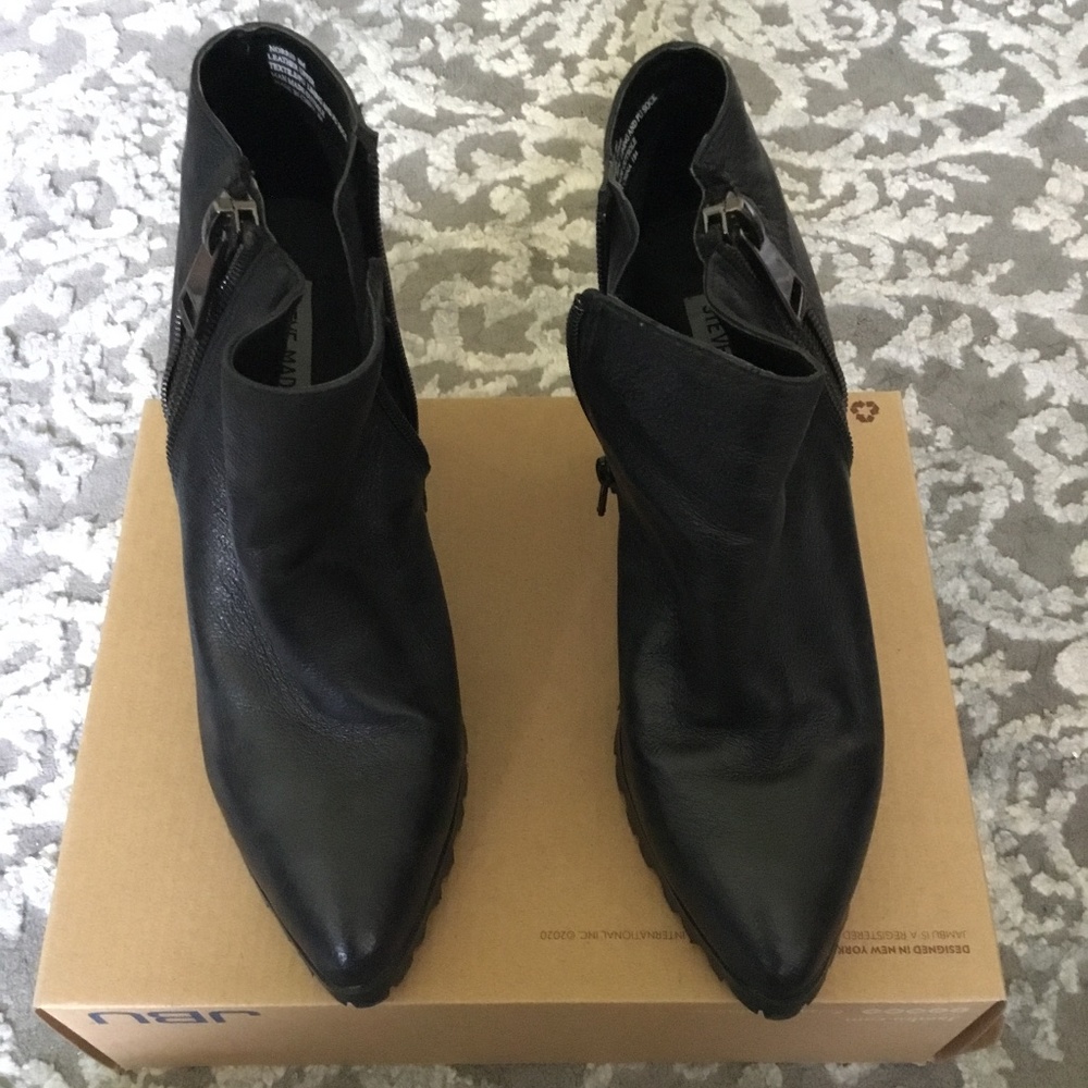 Steve Madden leather black shoe boot